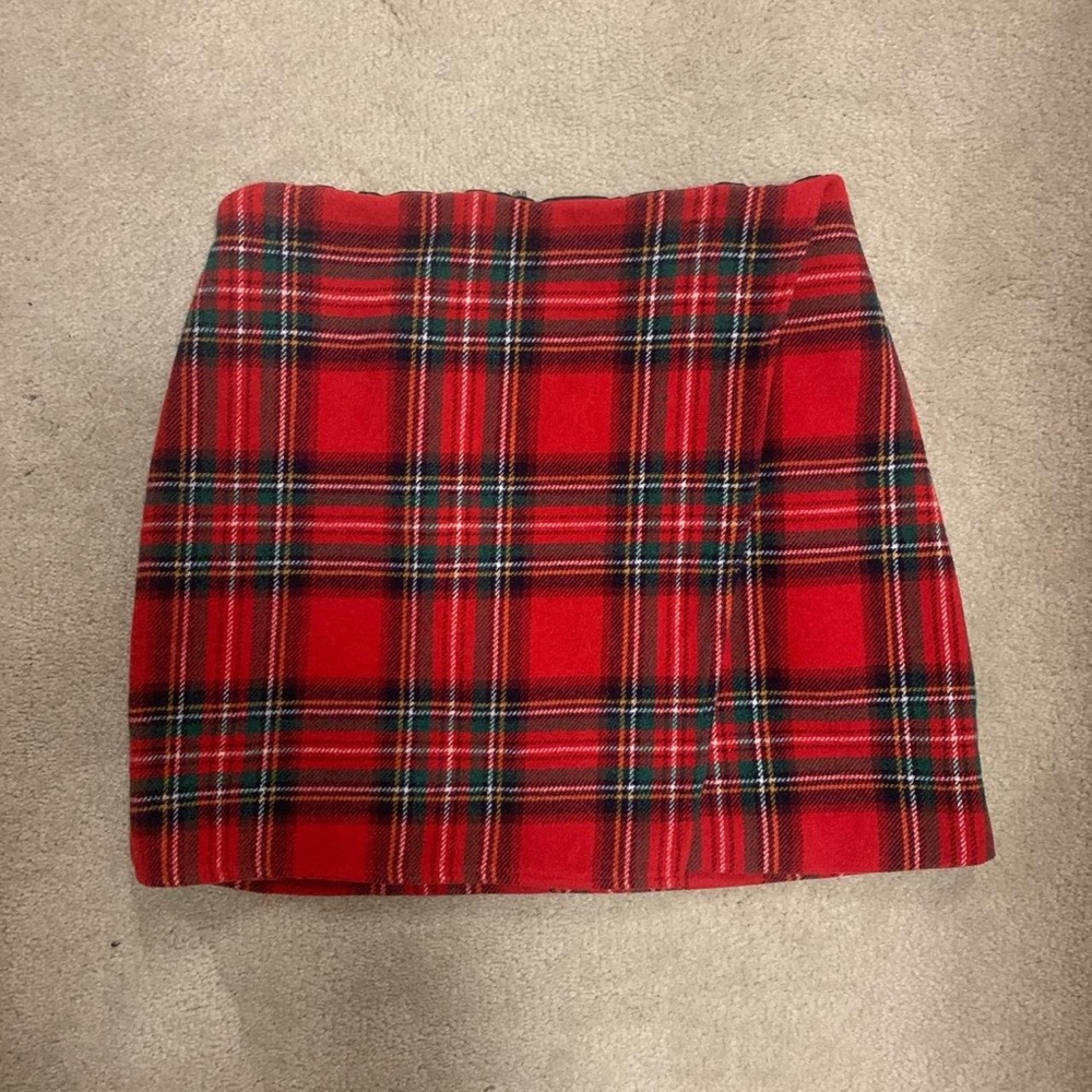 Red Plaid Mini Skirt